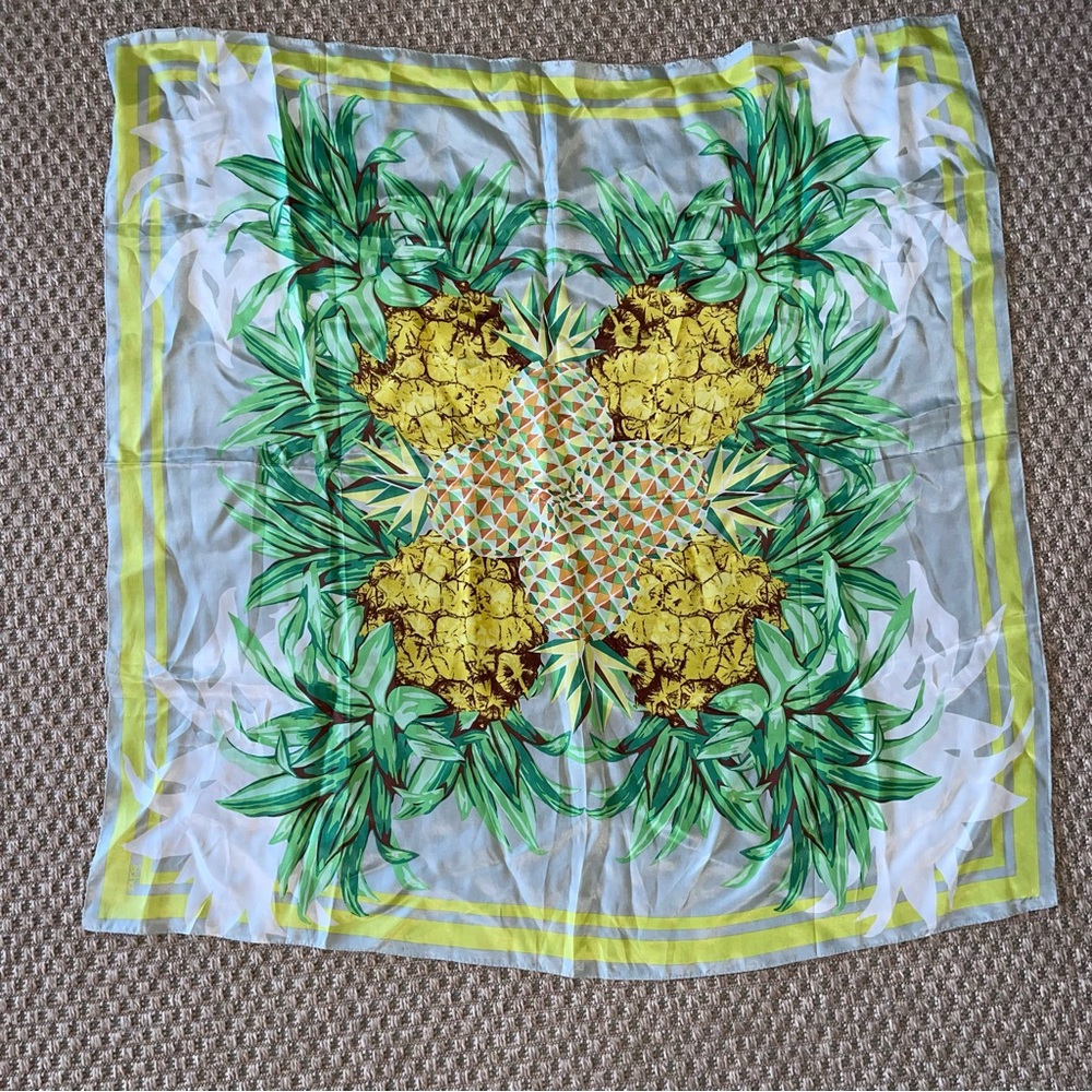 Echo Silk Scarf Pineapple Motif